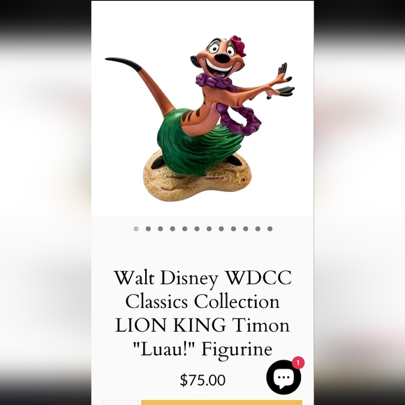 Walt Disney Classic Collection "Luau Timon" Figurine From The 1998 The Lion King - Picture 2 of 11